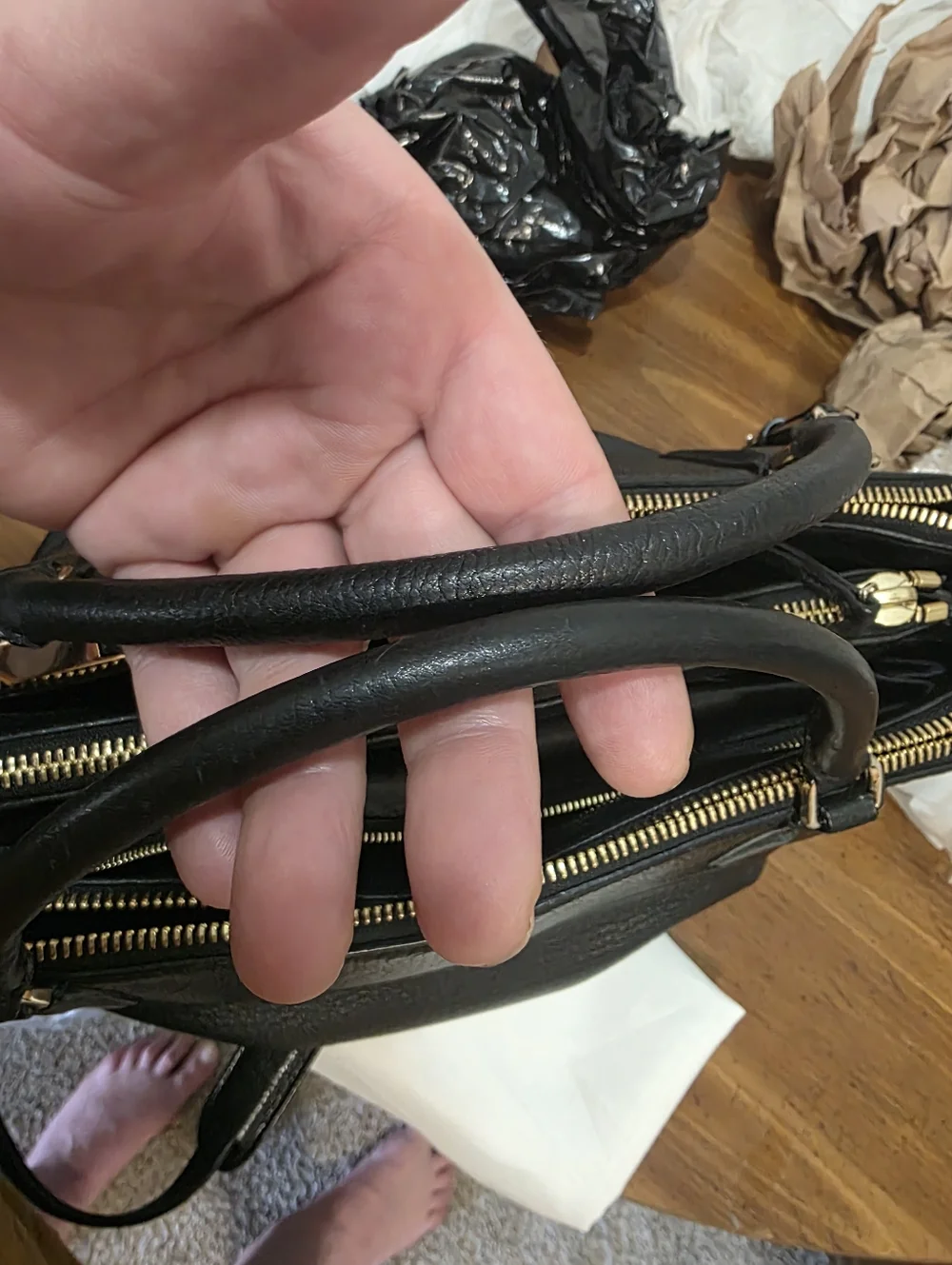 Coach  Burrough Bag  Black Pebbled Leather Satchel with Gold Hardware - Picture 13 of 13